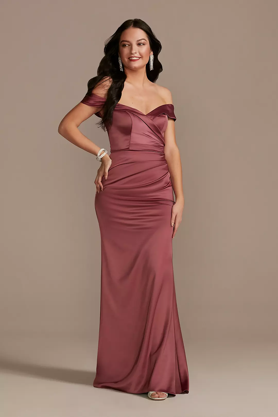 Matte Satin Off-the-Shoulder Mermaid Dresses - XNAUWBI