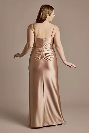 Sculpting Shiny Satin Spaghetti Strap Dresses - XNAUWBI
