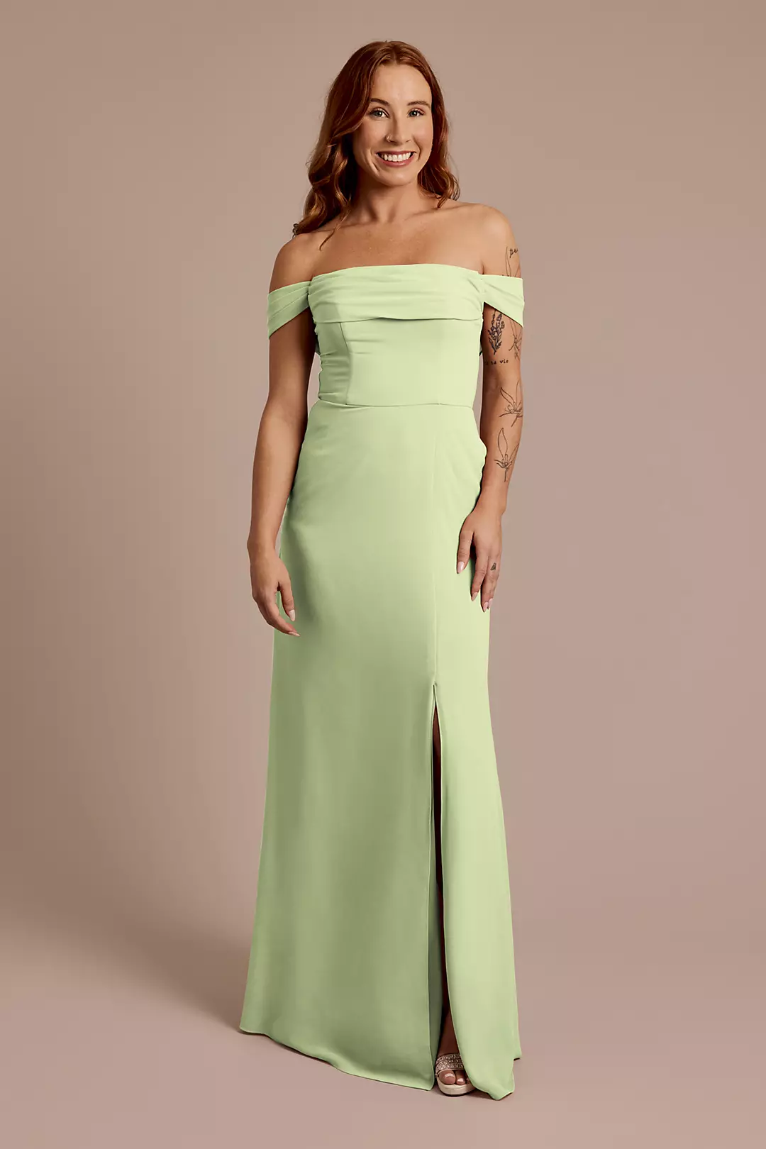 Chiffon Off-the-Shoulder Draped Dresses - XNAUWBI