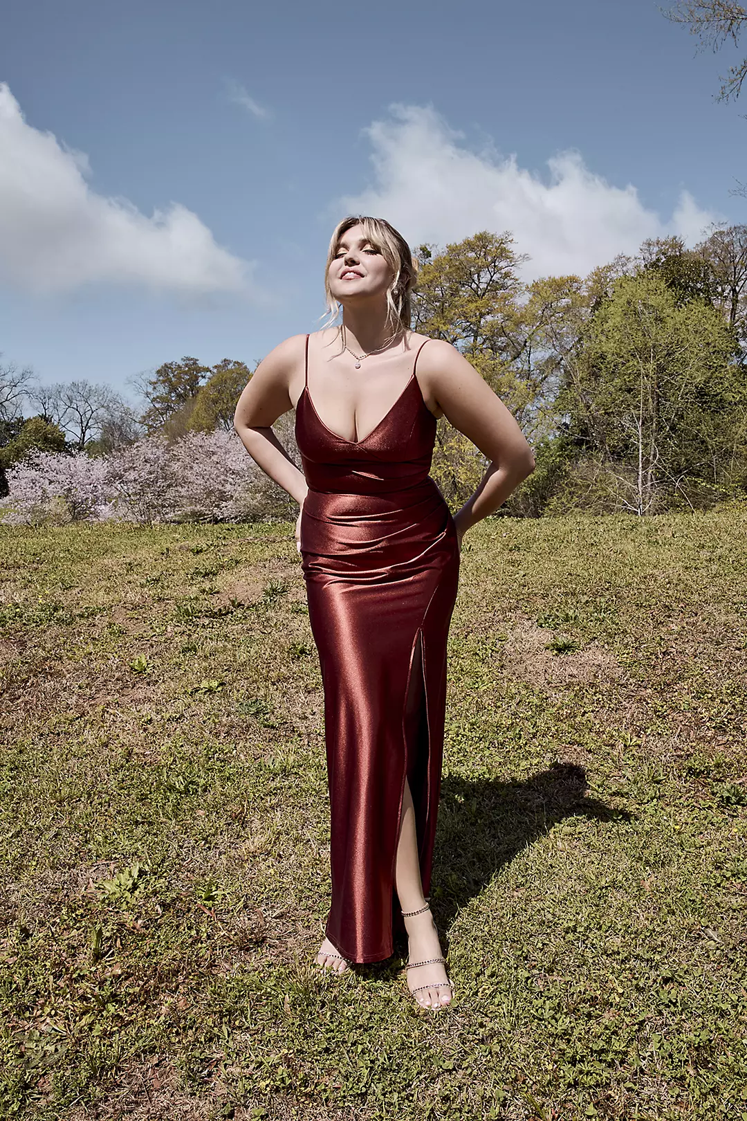 Sculpting Shiny Satin Spaghetti Strap Dresses - XNAUWBI