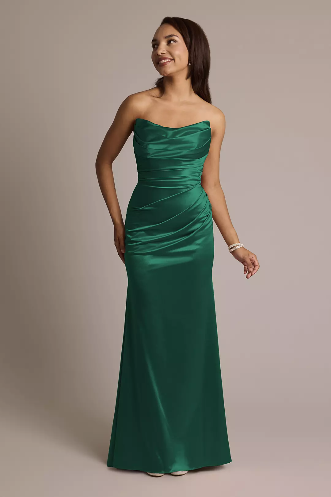 Sculpting Shiny Satin Strapless Mermaid Dresses - XNAUWBI