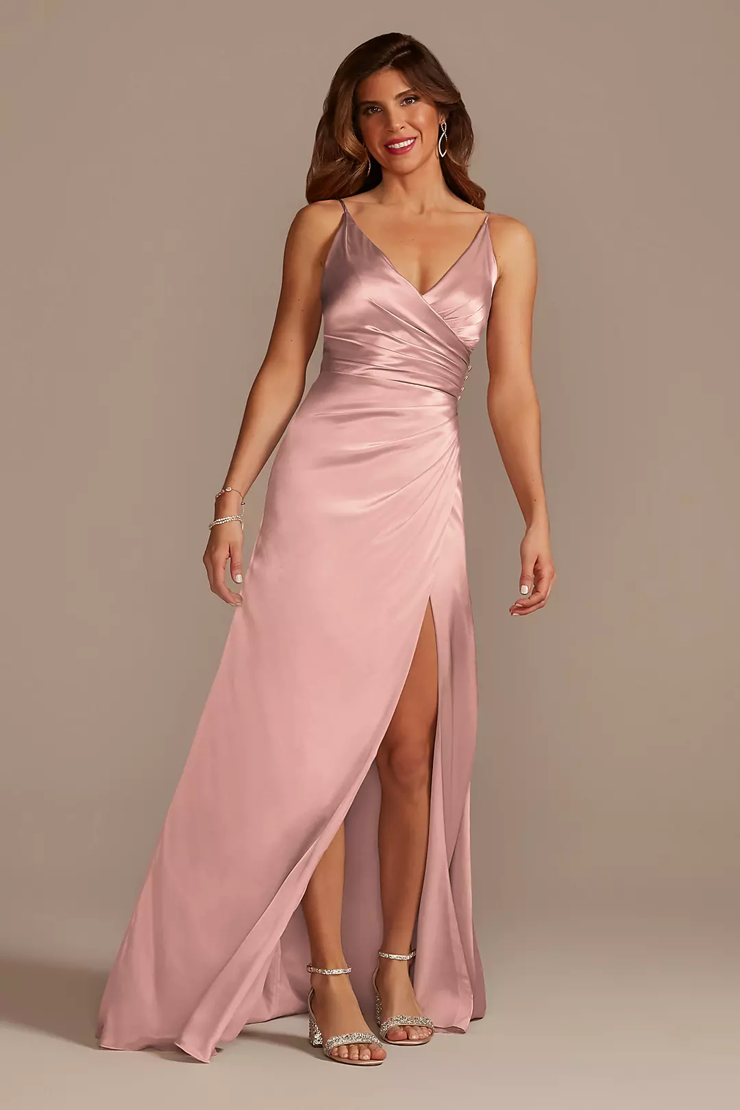 Charmeuse Draped Strappy Dresses - XNAUWBI