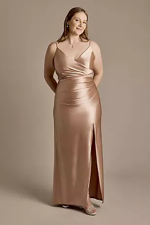 Sculpting Shiny Satin Spaghetti Strap Dresses - XNAUWBI