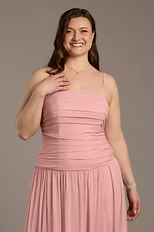 Mesh Strapless Drop Waist Dresses - XNAUWBI