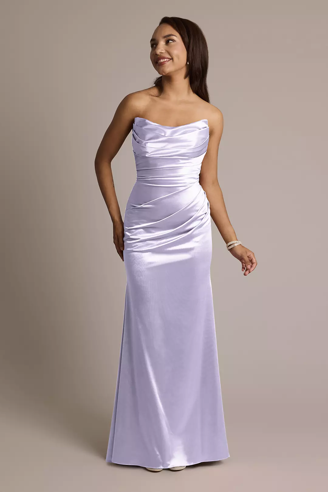 Sculpting Shiny Satin Strapless Mermaid Dresses - XNAUWBI