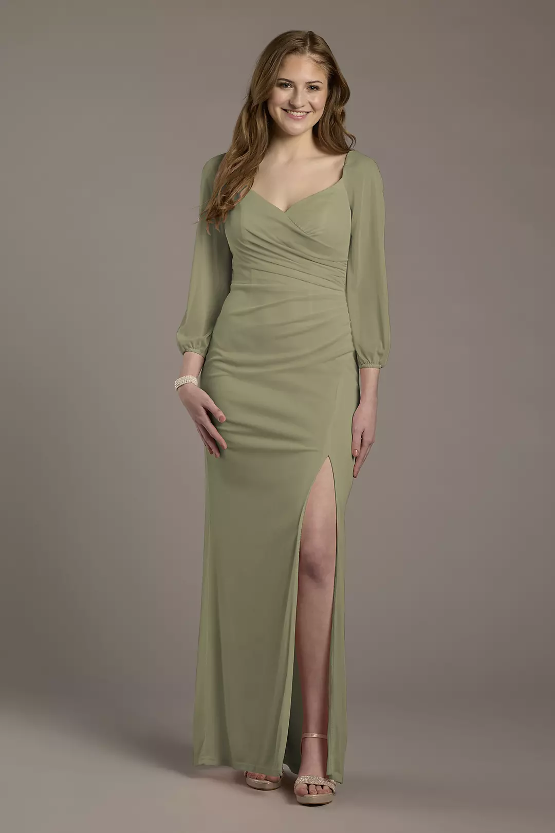 Mesh Billow Sleeve Sheath Dresses - XNAUWBI