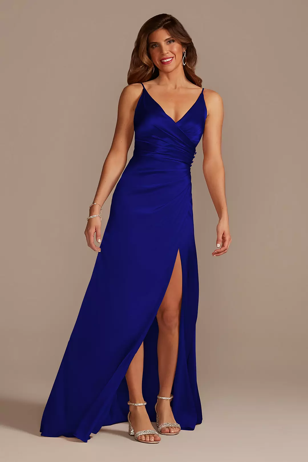 Charmeuse Draped Strappy Dresses - XNAUWBI