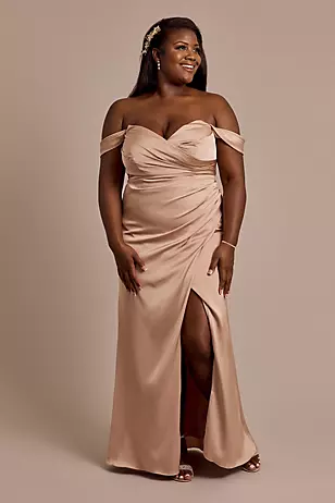 Matte Satin Off-the-Shoulder Sheath Dresses - XNAUWBI