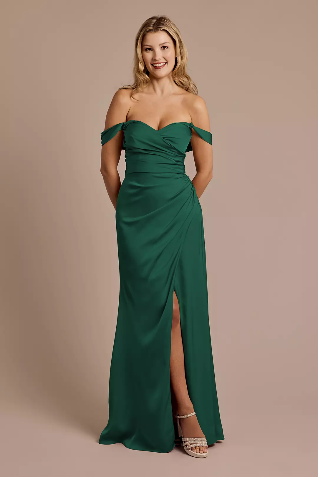 Matte Satin Off-the-Shoulder Sheath Dresses - XNAUWBI