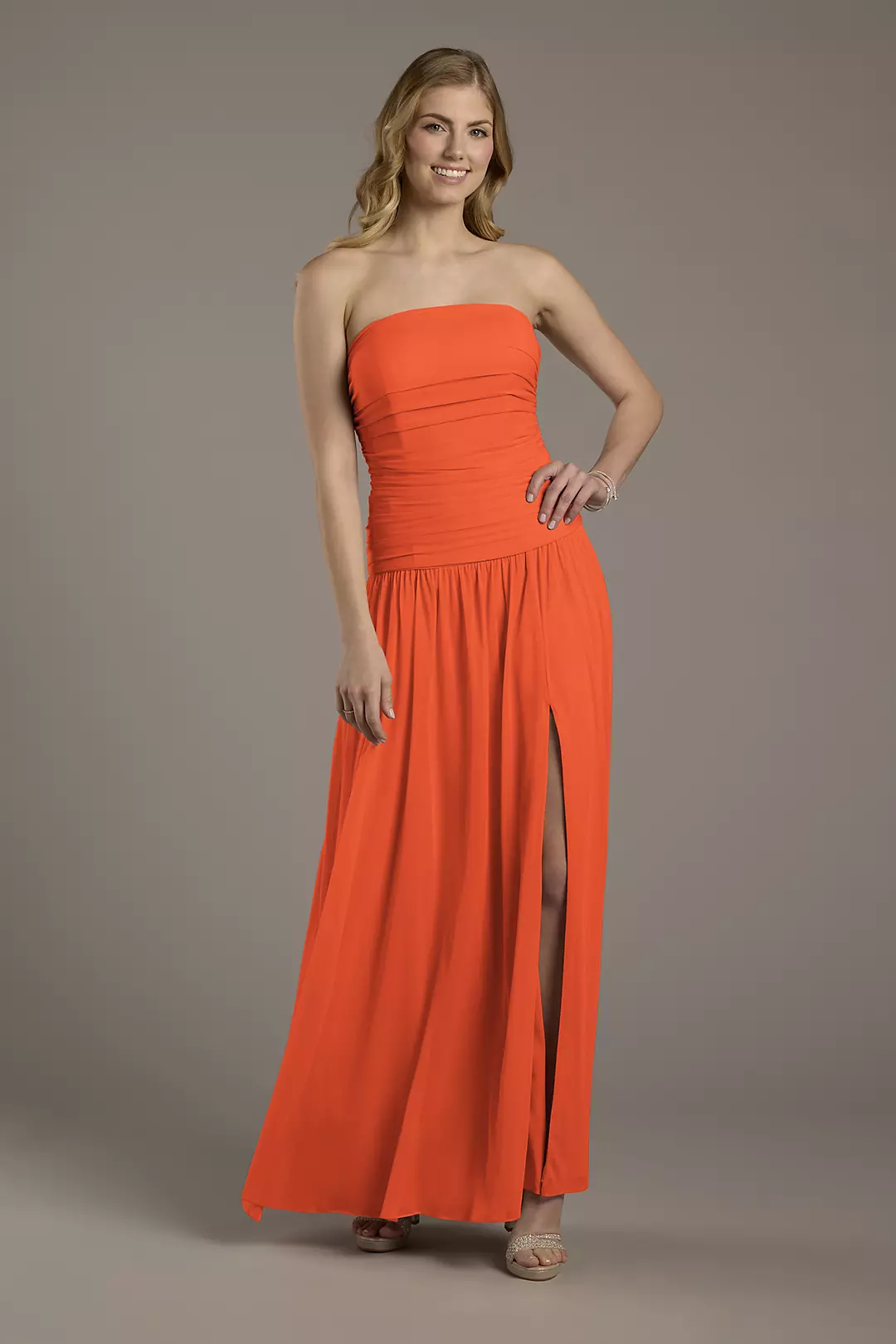 Mesh Strapless Drop Waist Dresses - XNAUWBI