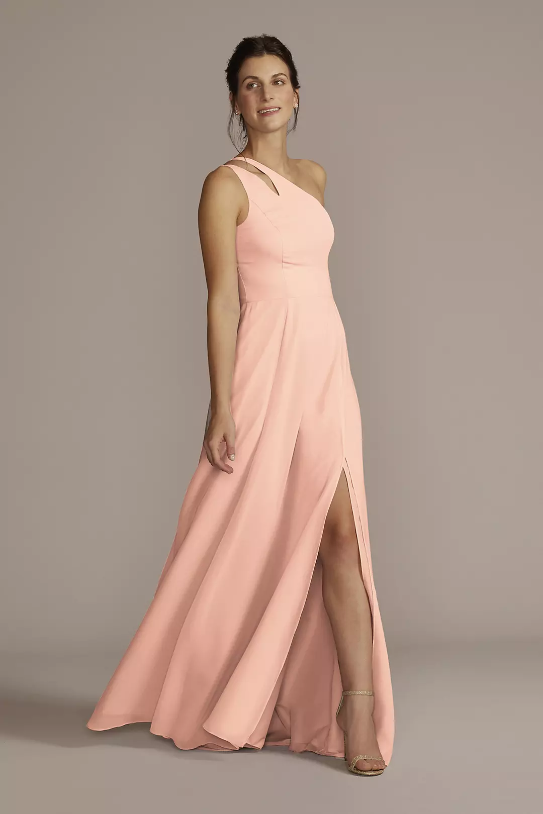 Chiffon One-Shoulder Cutout Dresses - XNAUWBI