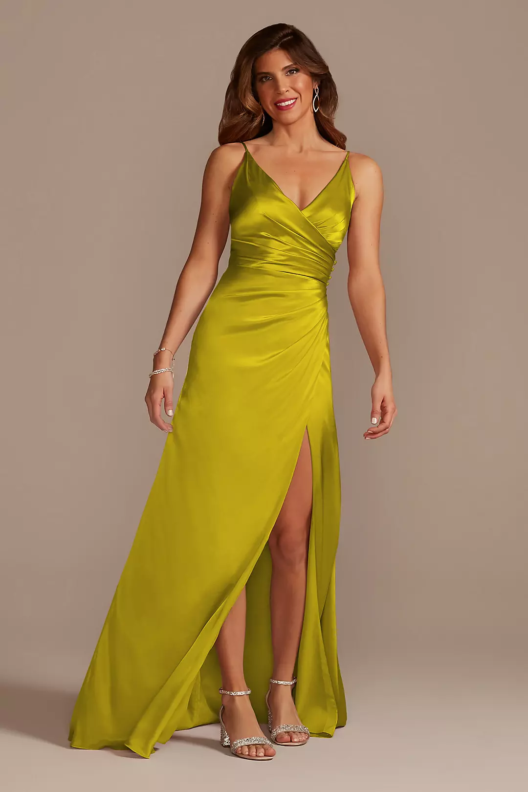 Charmeuse Draped Strappy Dresses - XNAUWBI