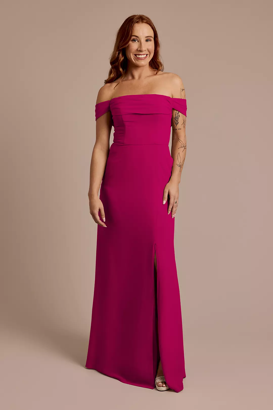 Chiffon Off-the-Shoulder Draped Dresses - XNAUWBI