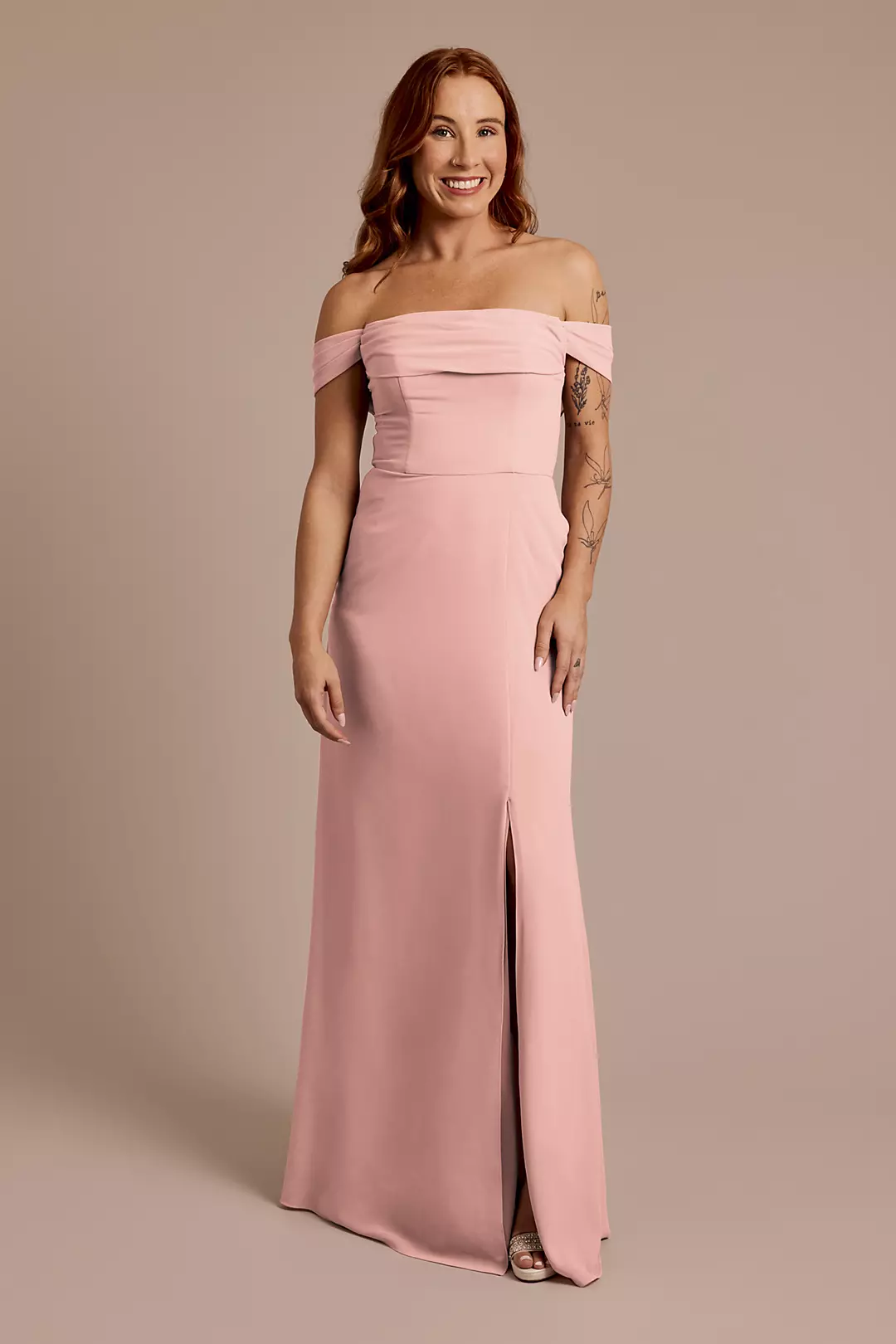 Chiffon Off-the-Shoulder Draped Dresses - XNAUWBI