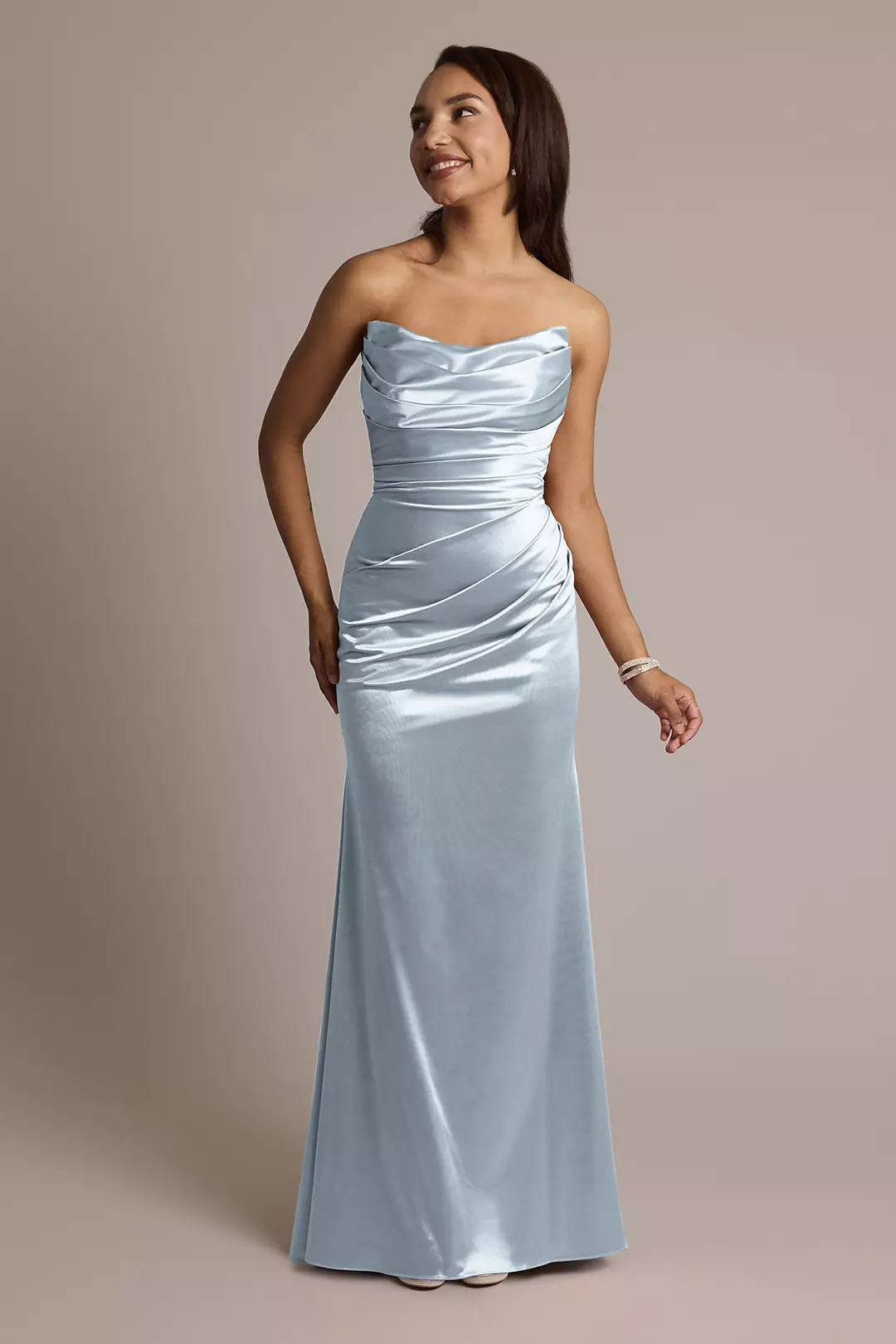 Sculpting Shiny Satin Strapless Mermaid Dresses - XNAUWBI
