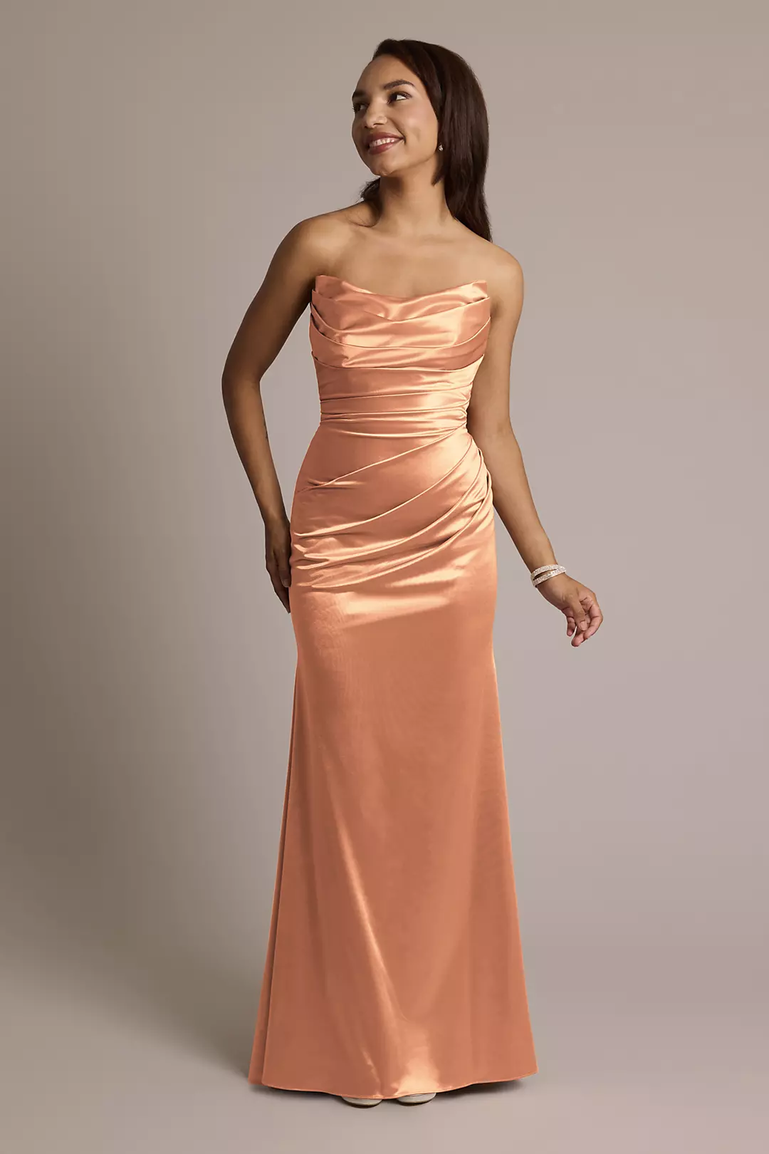 Sculpting Shiny Satin Strapless Mermaid Dresses - XNAUWBI