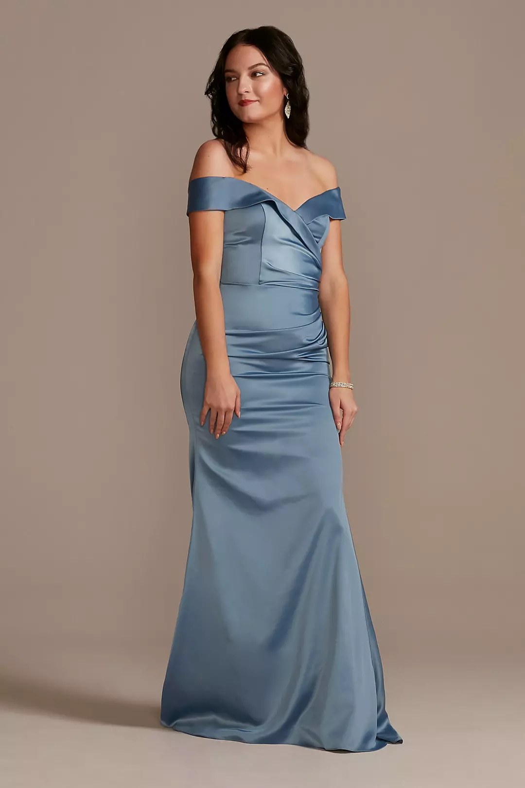 Matte Satin Off-the-Shoulder Mermaid Dresses - XNAUWBI