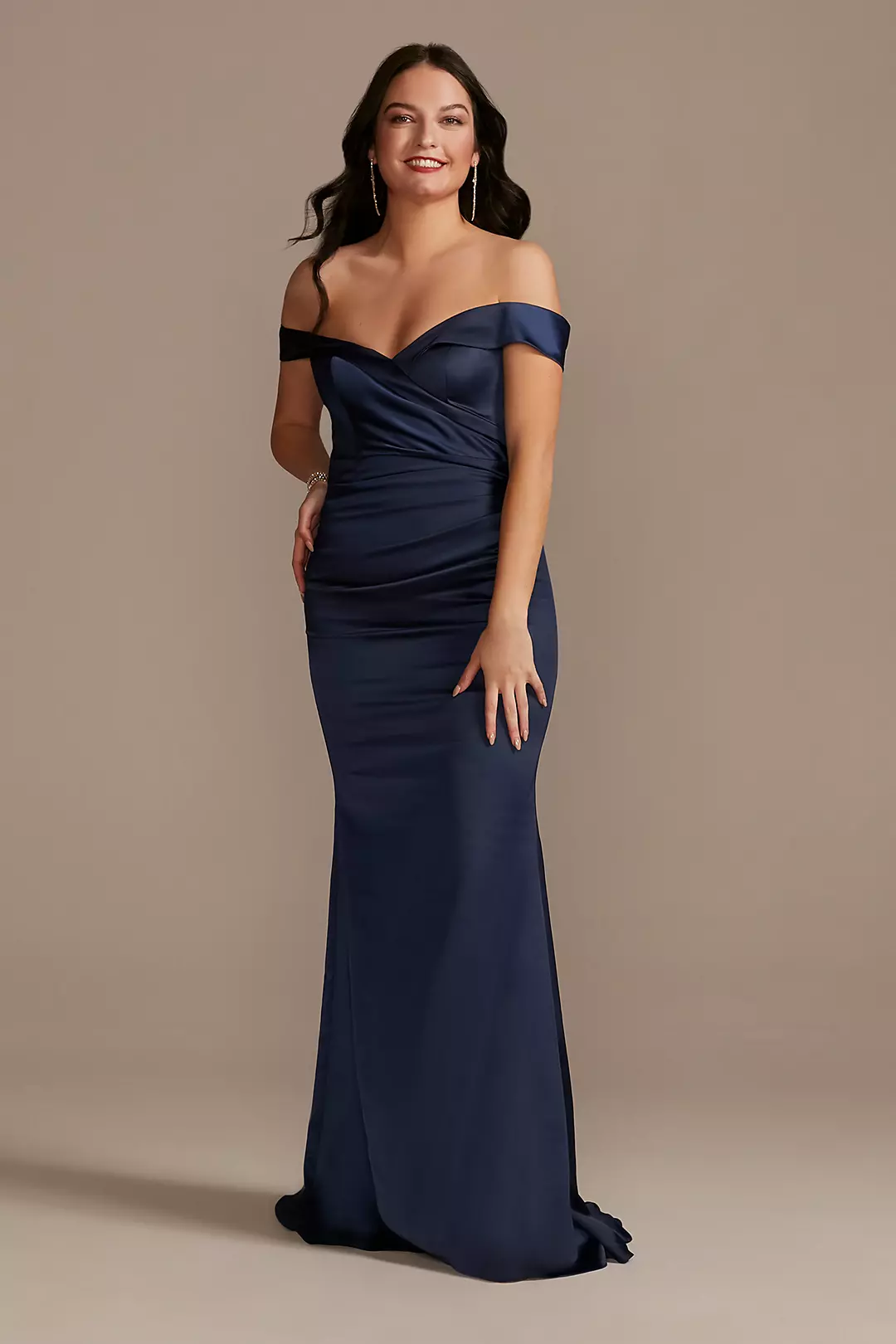 Matte Satin Off-the-Shoulder Mermaid Dresses - XNAUWBI