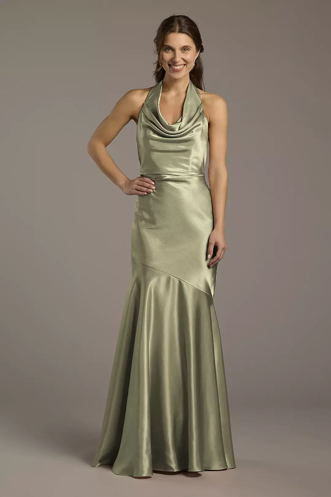 Charmeuse Soft Cowl Neck Sheath Dresses - XNAUWBI