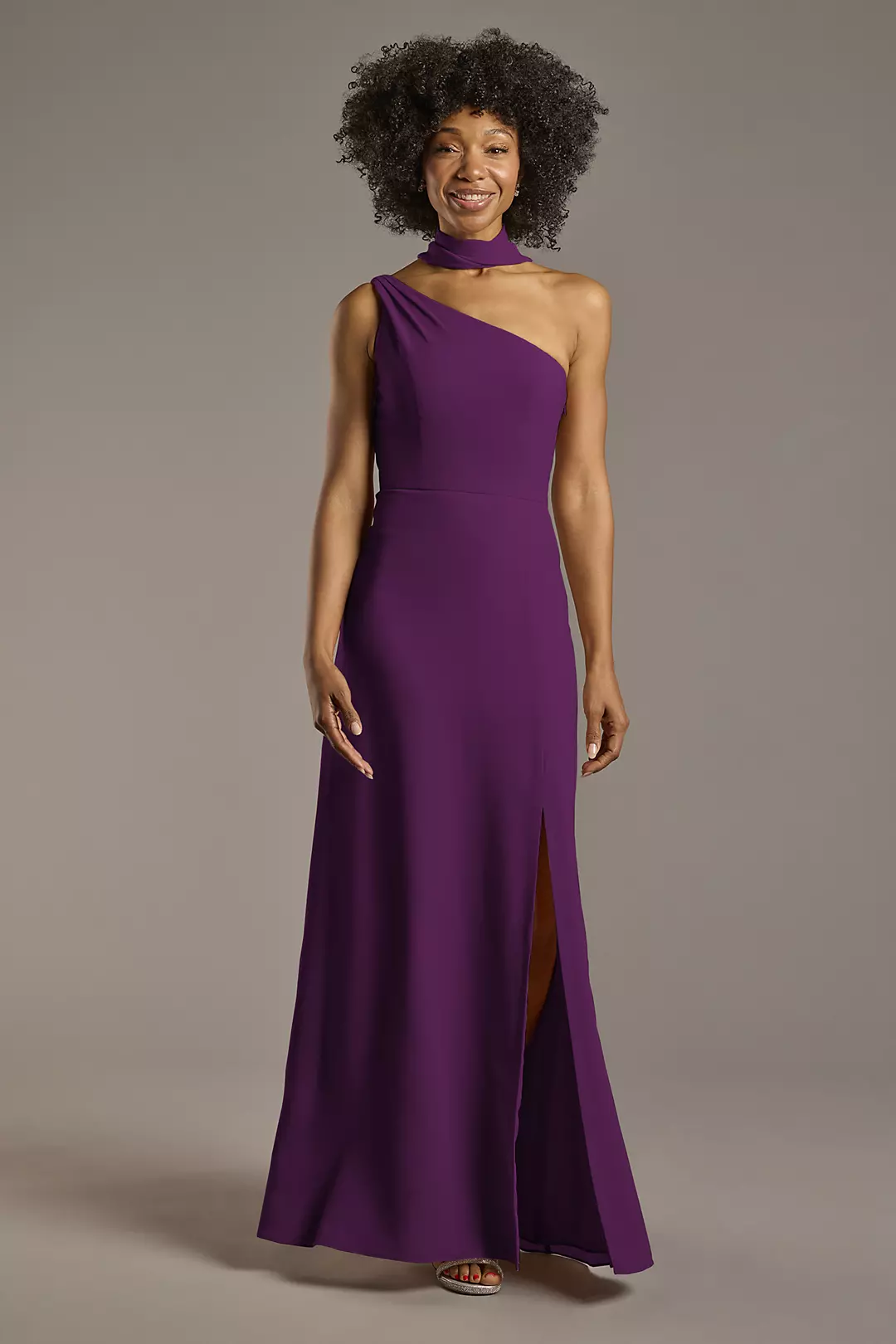 Convertible One-Shoulder Chiffon Dresses - XNAUWBI