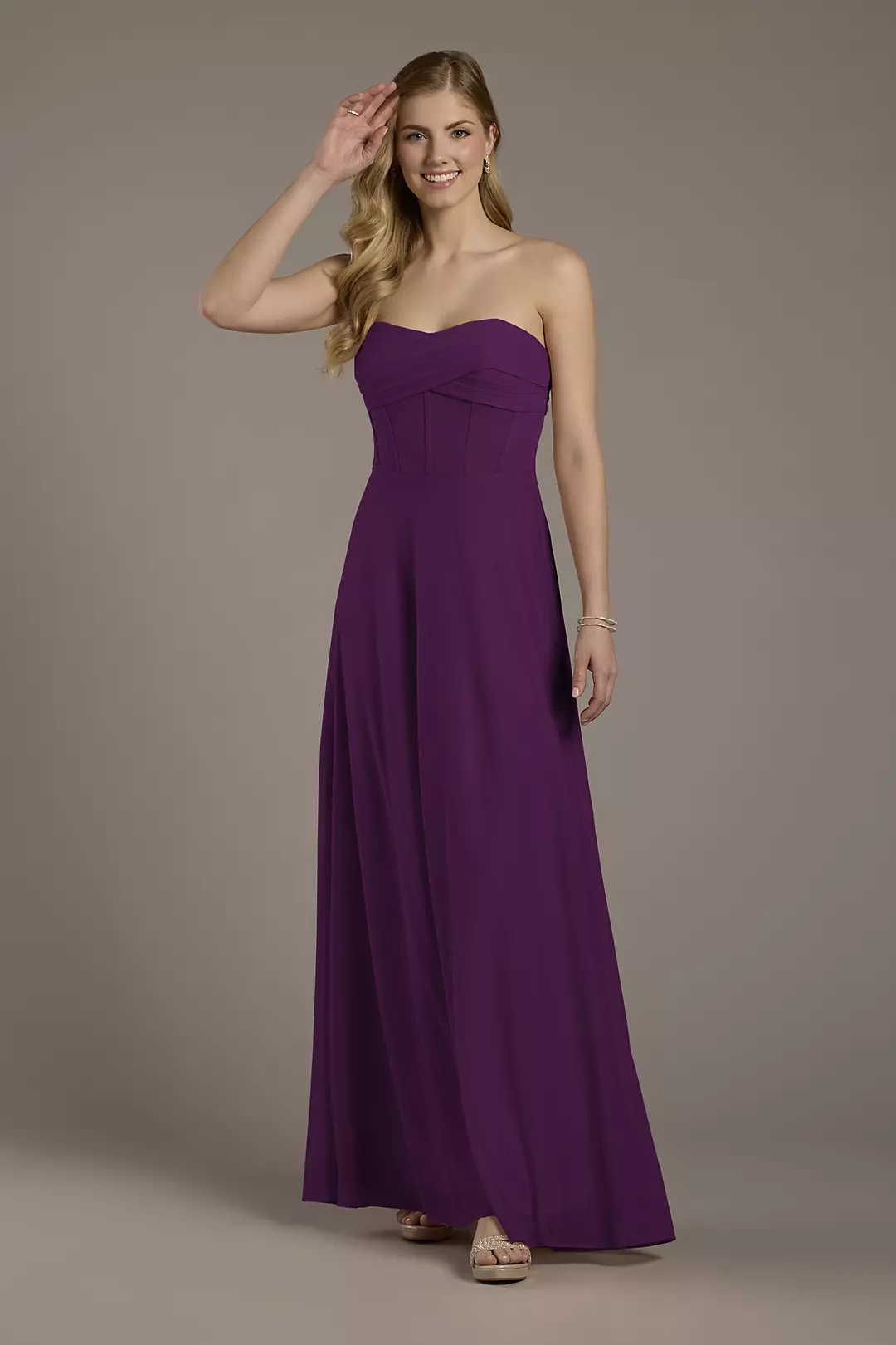 Mesh Twist Bodice Corset A-Line Dresses - XNAUWBI