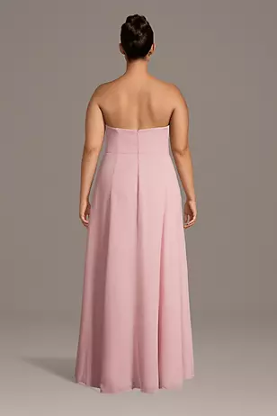 Strapless Chiffon Notch Neck A-Line Dresses - XNAUWBI
