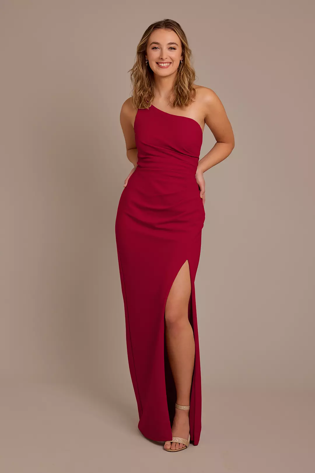 One-Shoulder Draped Stretch Crepe Dresses - XNAUWBI