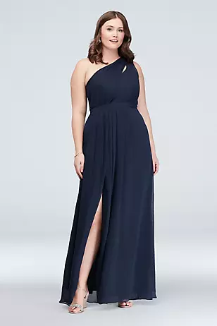 Long One-Shoulder Crinkle Chiffon Dresses - XNAUWBI