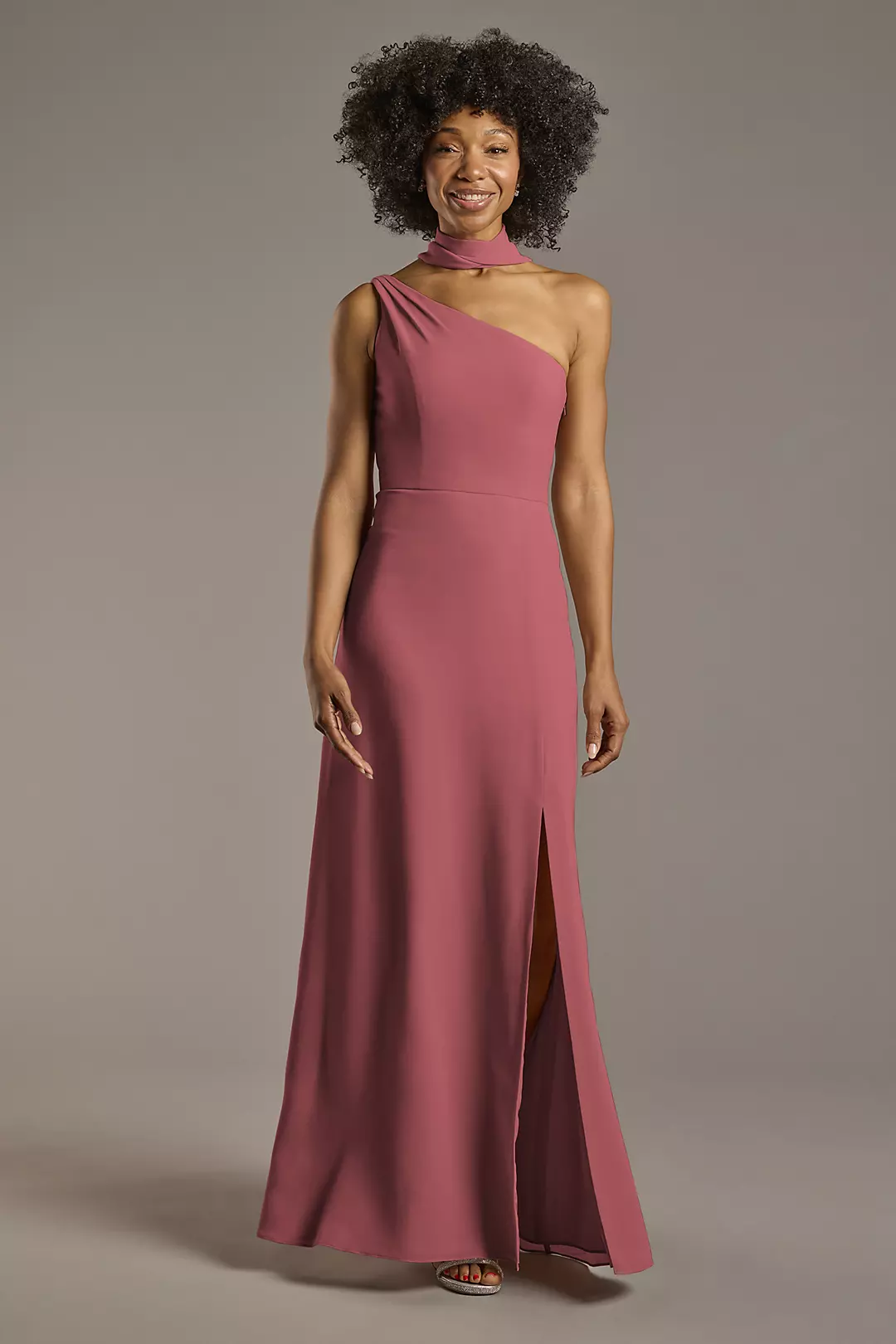Convertible One-Shoulder Chiffon Dresses - XNAUWBI