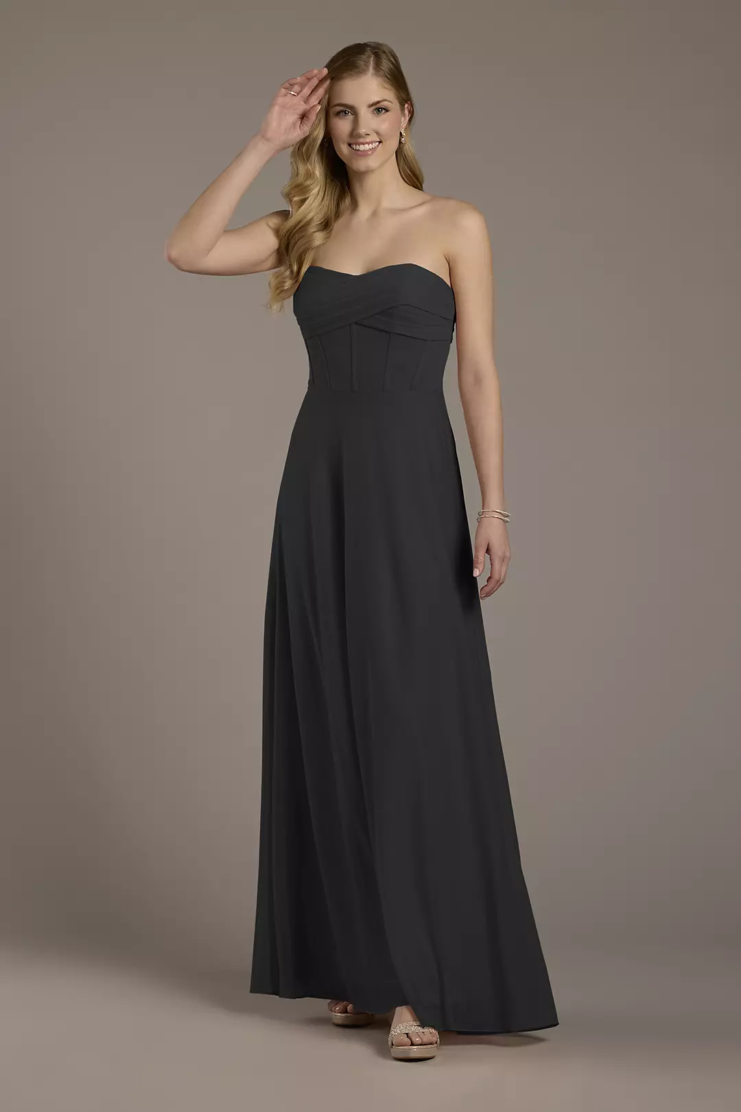 Mesh Twist Bodice Corset A-Line Dresses - XNAUWBI