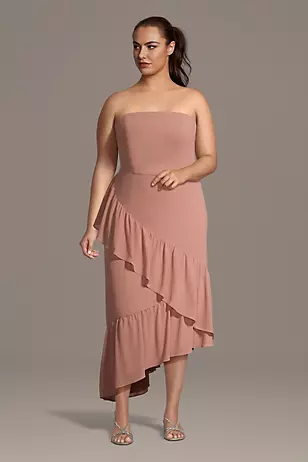 Chiffon Tiered Asymmetrical Sheath Dresses - XNAUWBI