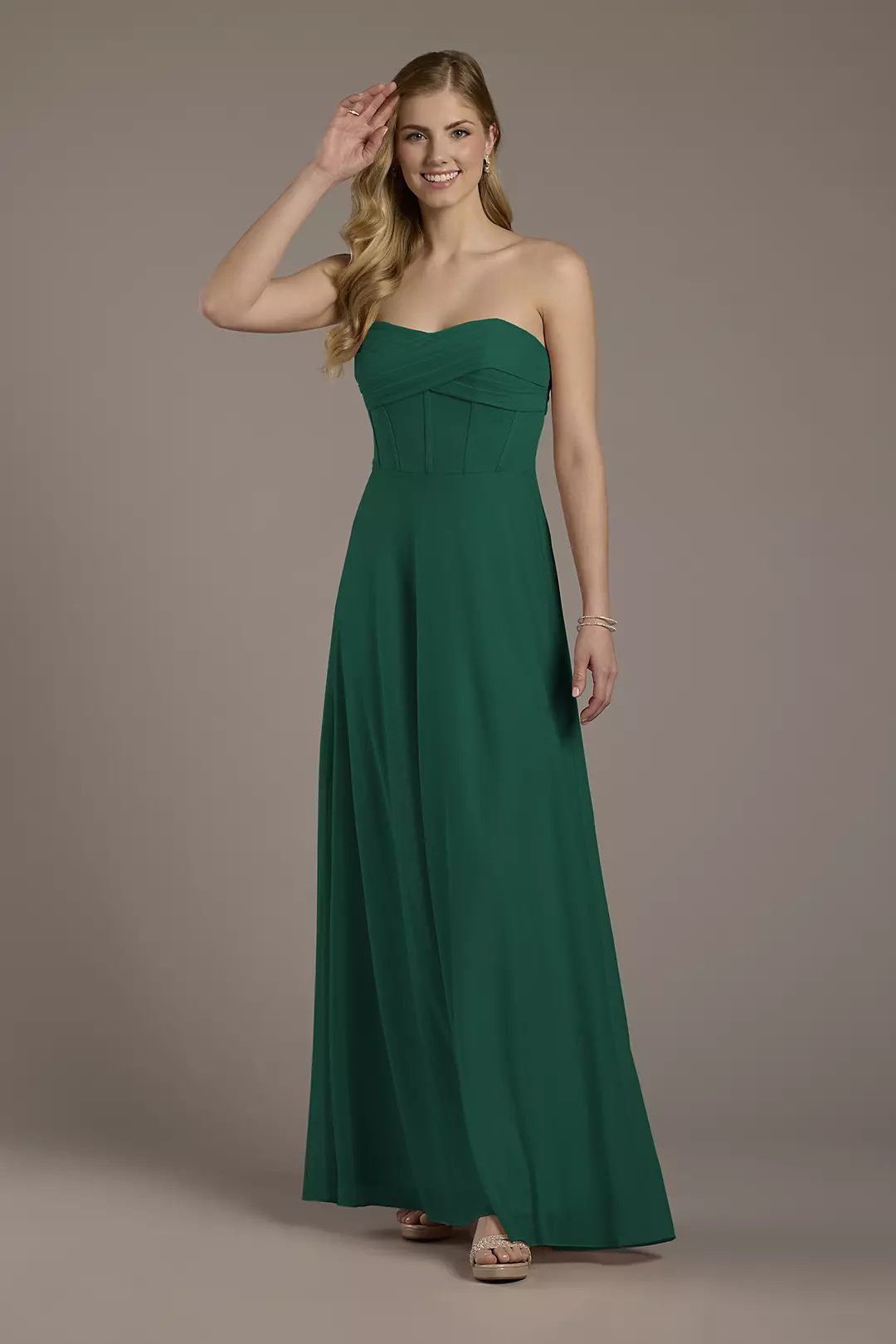 Mesh Twist Bodice Corset A-Line Dresses - XNAUWBI