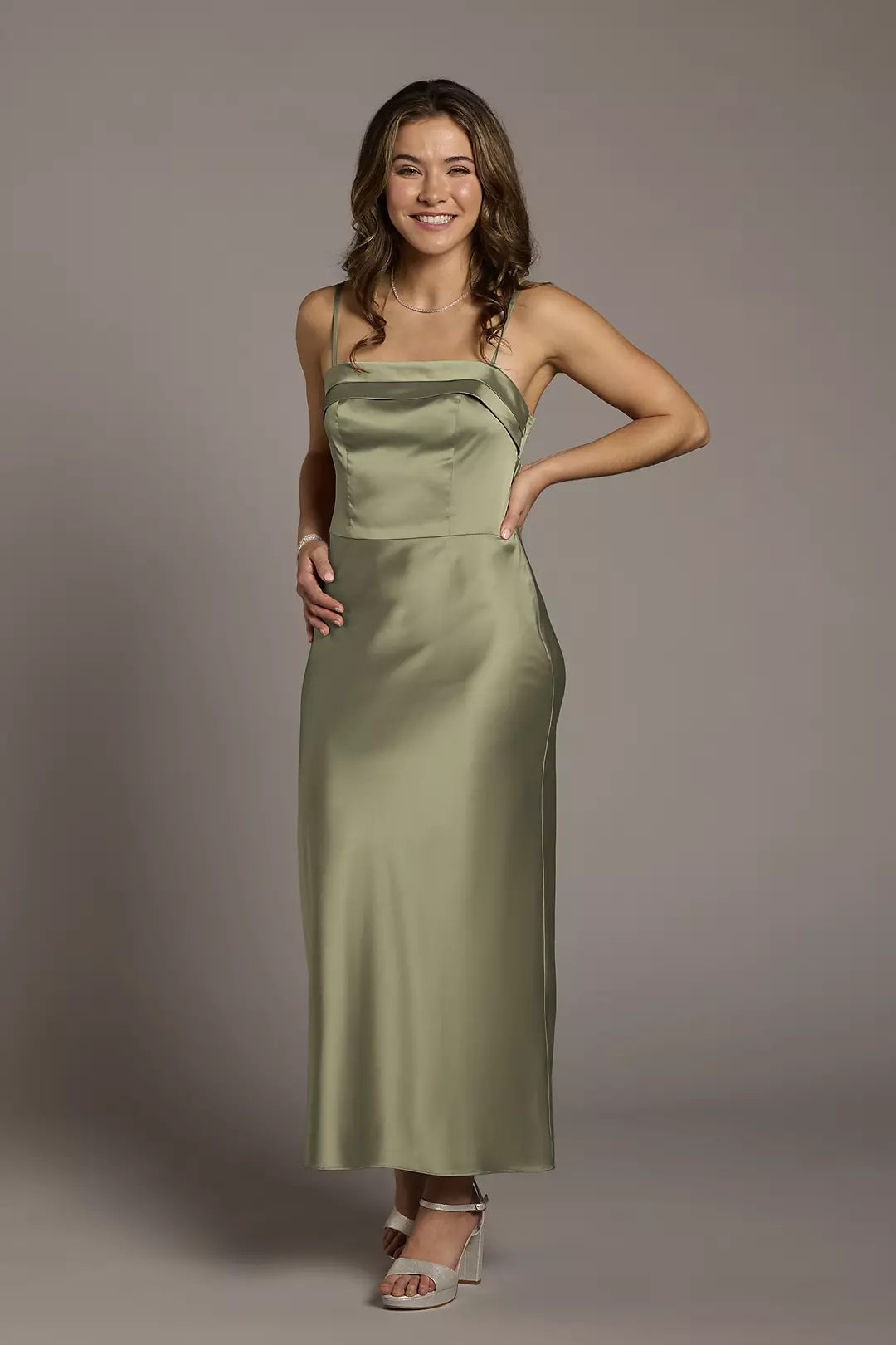 Charmeuse Spaghetti Strap Sheath Dresses - XNAUWBI