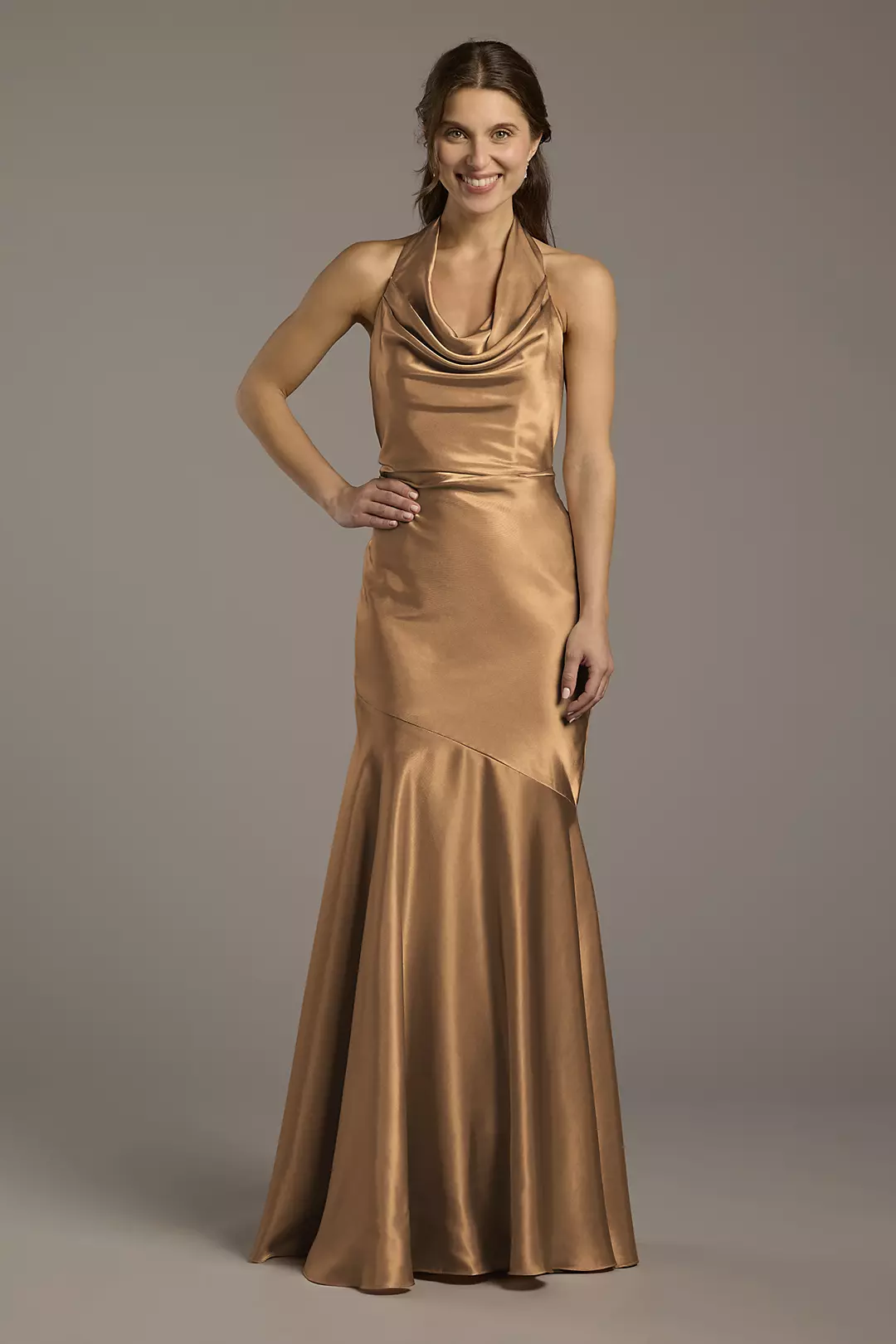 Charmeuse Soft Cowl Neck Sheath Dresses - XNAUWBI