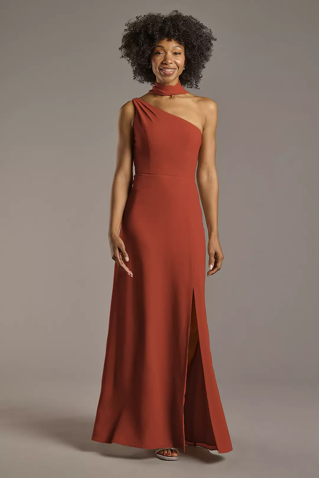 Convertible One-Shoulder Chiffon Dresses - XNAUWBI