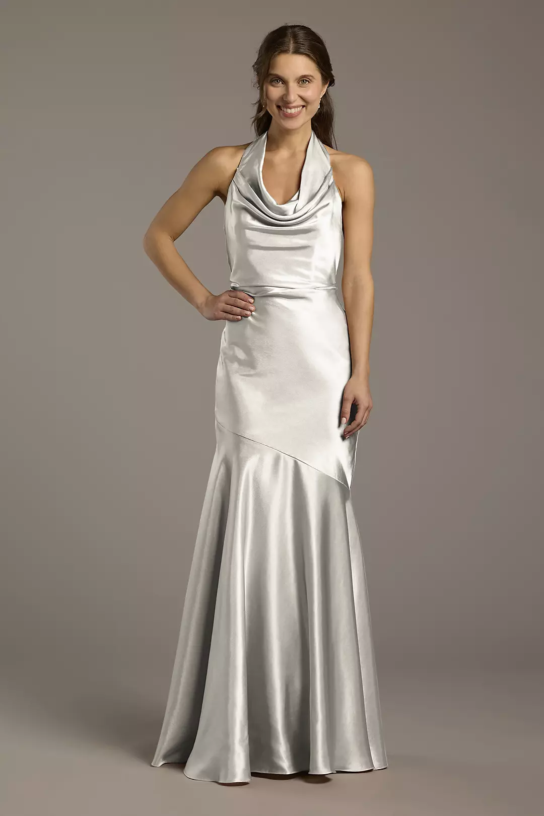 Charmeuse Soft Cowl Neck Sheath Dresses - XNAUWBI