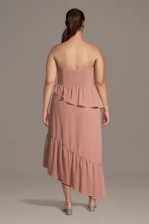 Chiffon Tiered Asymmetrical Sheath Dresses - XNAUWBI
