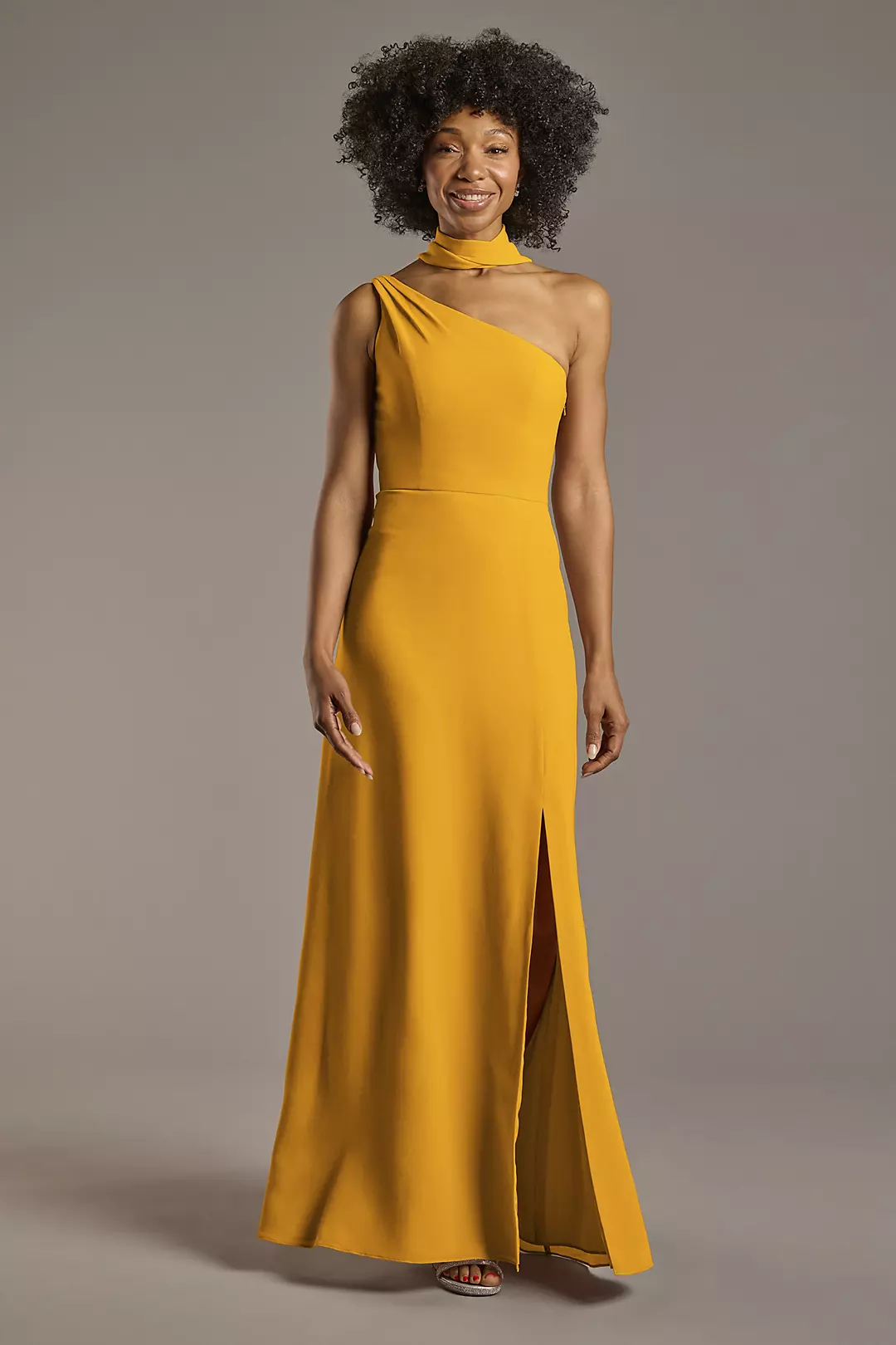 Convertible One-Shoulder Chiffon Dresses - XNAUWBI