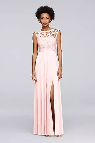 Lace Dress with Long Mesh Skirt Dress - XNAUWBI