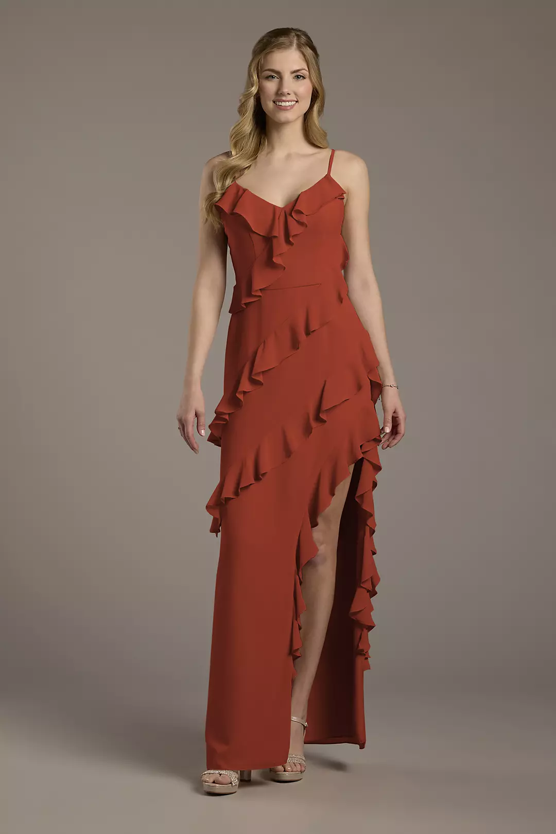 Chiffon Ruffle Sheath Dresses - XNAUWBI
