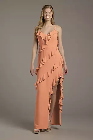 Chiffon Ruffle Sheath Dresses - XNAUWBI