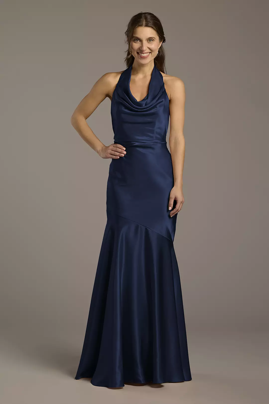 Charmeuse Soft Cowl Neck Sheath Dresses - XNAUWBI