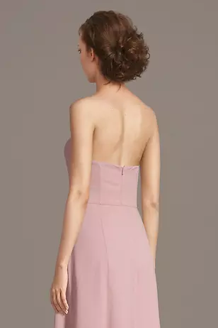 Strapless Chiffon Notch Neck A-Line Dresses - XNAUWBI