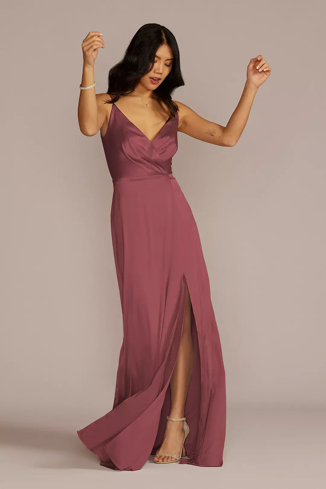 Stretch Charmeuse Cowl Back Dresses - XNAUWBI