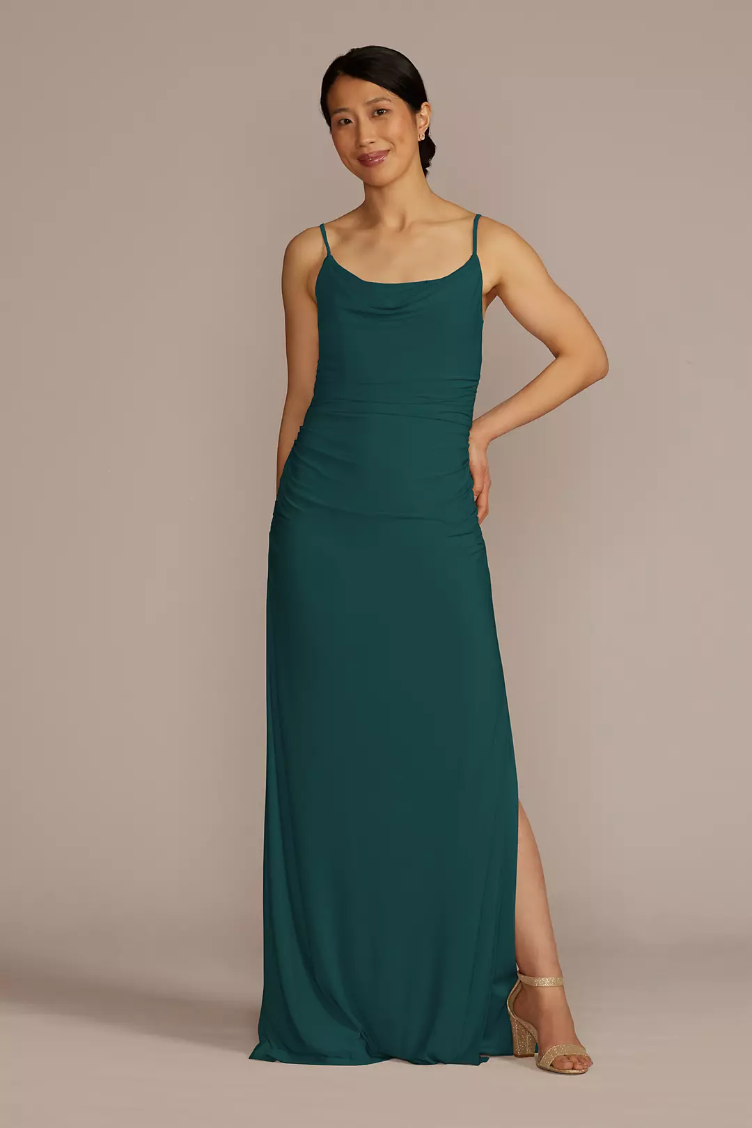 Ruched Jersey Spaghetti Strap Dresses - XNAUWBI