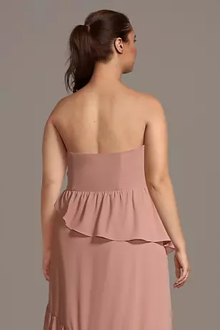 Chiffon Tiered Asymmetrical Sheath Dresses - XNAUWBI