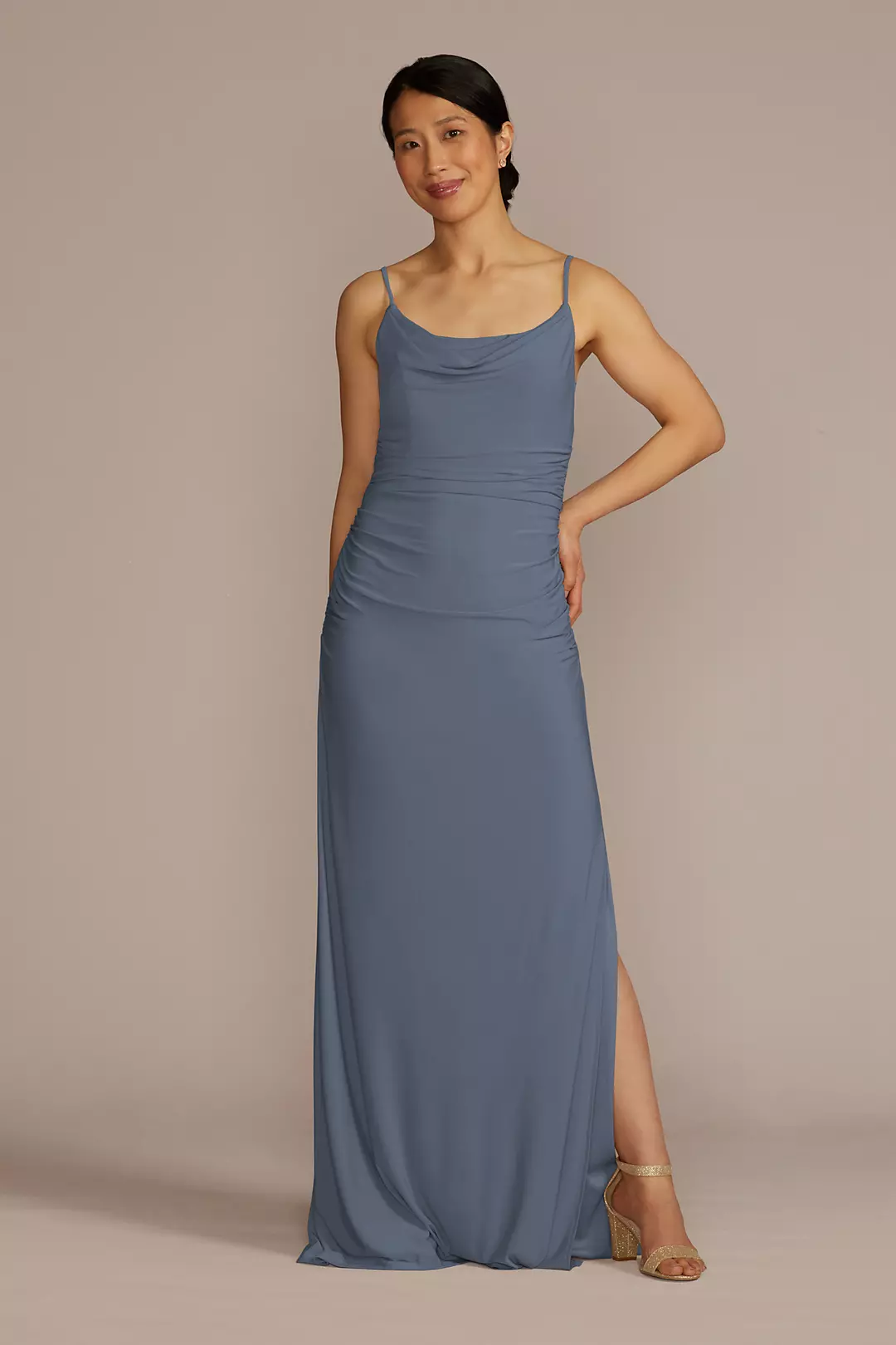 Ruched Jersey Spaghetti Strap Dresses - XNAUWBI