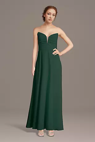 Strapless Chiffon Notch Neck A-Line Dresses - XNAUWBI