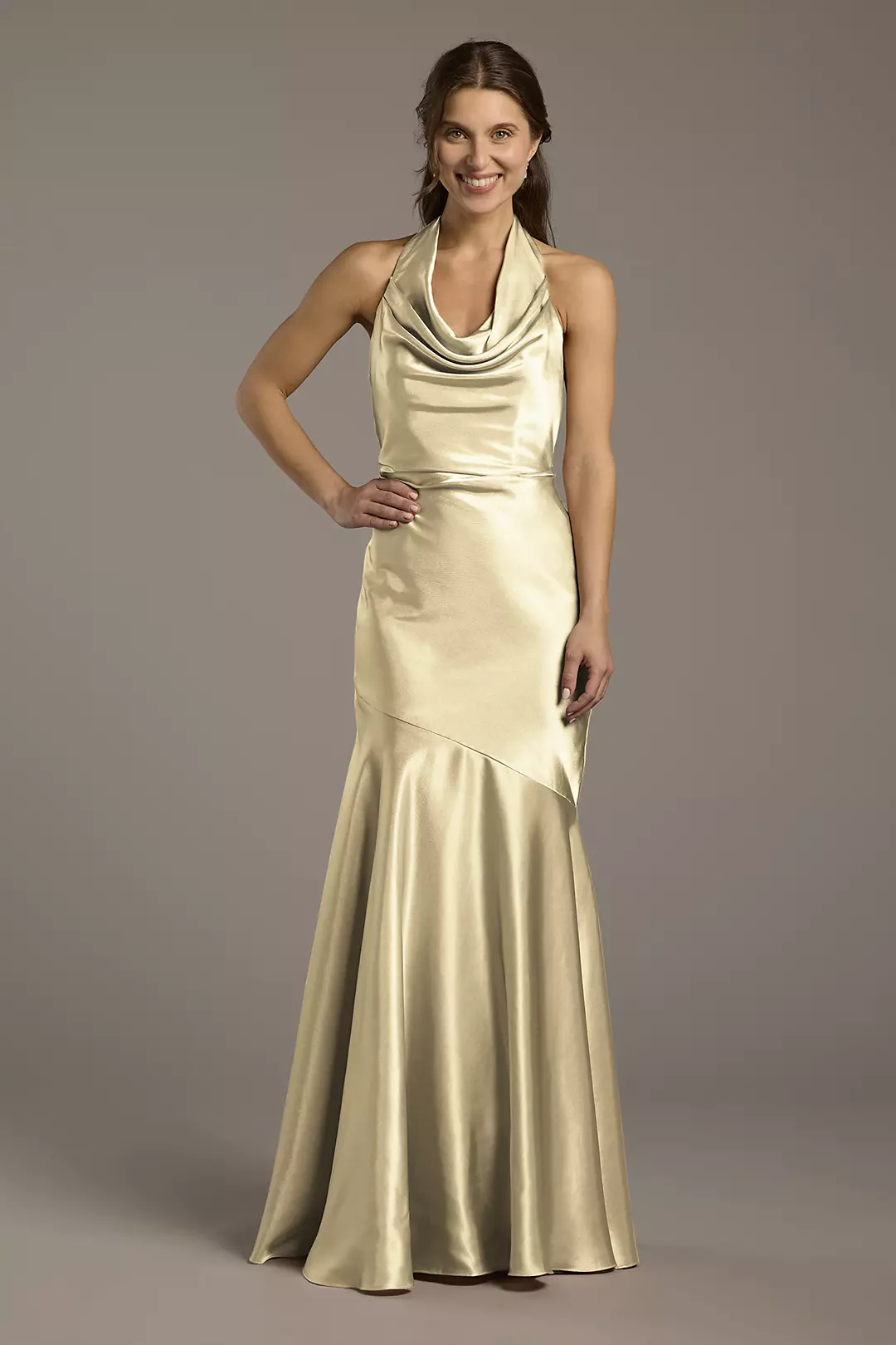 Charmeuse Soft Cowl Neck Sheath Dresses - XNAUWBI