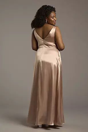 Charmeuse Tank Neckline A-Line Dresses - XNAUWBI